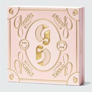 Glossier Limited Edition Necklace 14k Gold plated Pendant & Gold Lip Gloss Set